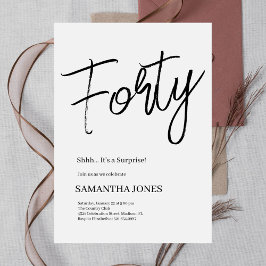 Convite Moderno, White e Black Quarty Party - aniversário