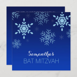Convite Moderno Winter Wonderland Blue Bat Mitzvah