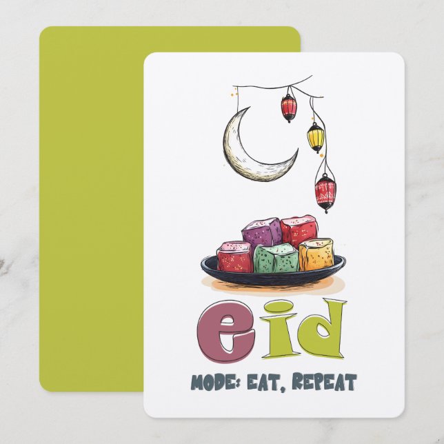 Convite Modo Eid - Culpa Não é Permitida: Calorias Não Con (Frente/Verso)