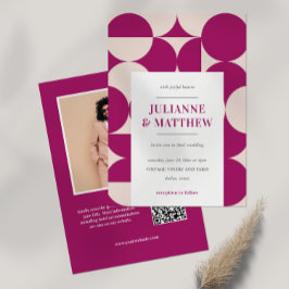 Convite MODO meio século Círculo Roxo Scallop QR FOTO