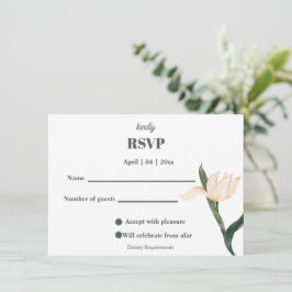 Convite Modren blush pink floral Circle RSVP Card