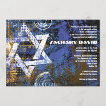 Convite Mogen David Circular Star Bar Mitzvah