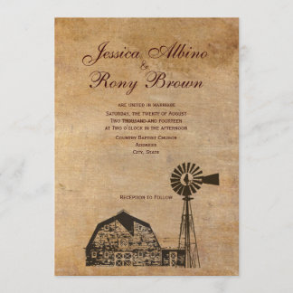 Convite Moinho de vento da Canvas de Vintage