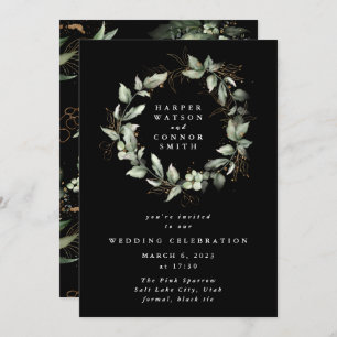 Convite Moisés Eucalyptus Dourado Premium Wreath Greenery