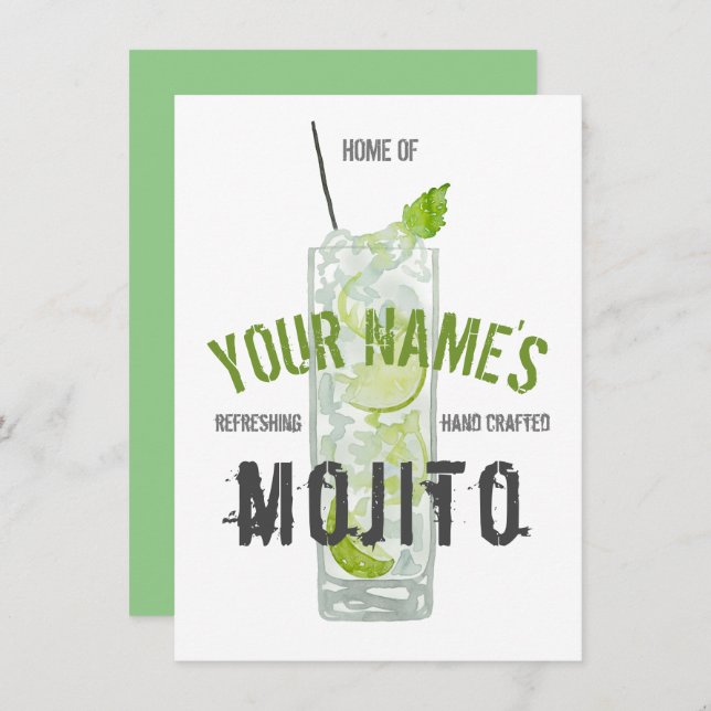 Convite Mojito Personalizado (Frente/Verso)