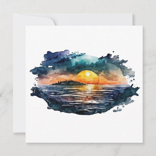 Convite Molde de Aquarela (Frente)