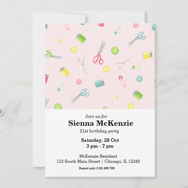 Convite Molde de costura (Frente)