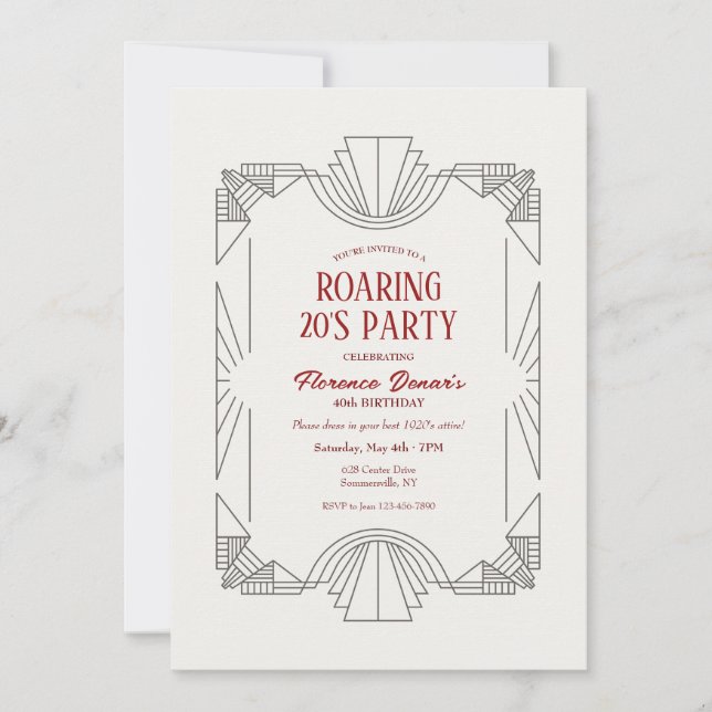 Convite Moldura Art Déco (Frente)