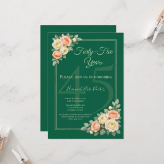 Convite Moldura de Aniversário com Canto Floral Elegante