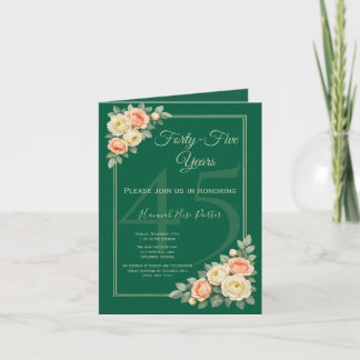Convite Moldura de Aniversário com Canto Floral Elegante