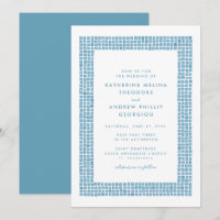 Moldura de azulejo simples casamento grego azul de