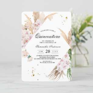 Convite Moldura de Beleza para Orquídeas Elegantes e Pamp