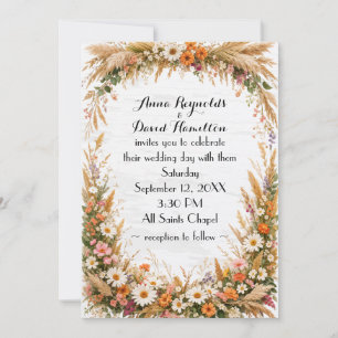 Convite Moldura de Casamento de Flores de Verão
