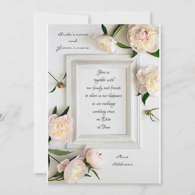 Convite Moldura de Casamento de Imagem Bonita (Frente)