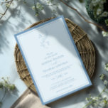 Convite Moldura de Casamento do Monograma Azul Elegante<br><div class="desc">Convite de casamento clássico e elegante de monograma azul empoeirado.</div>