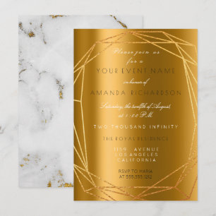 Convite Moldura de Diamante de Aniversário em Pedra de Már