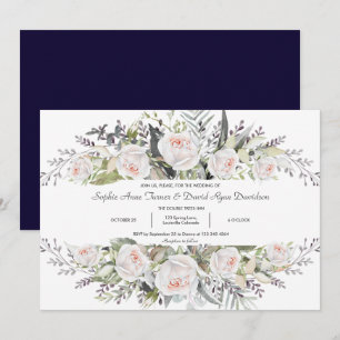 Convite Moldura de Flores Brancas em Aquarela Caprichosa p