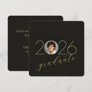 Convite Moldura de Foto da Festa de Formatura 2026 em Pret