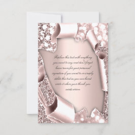 Convite Moldura de iniciais com efeito de glitter 3D elega