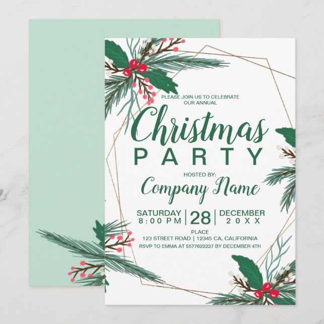 Convite Moldura de ouro misterioso de Natal russo (Frente/Verso)