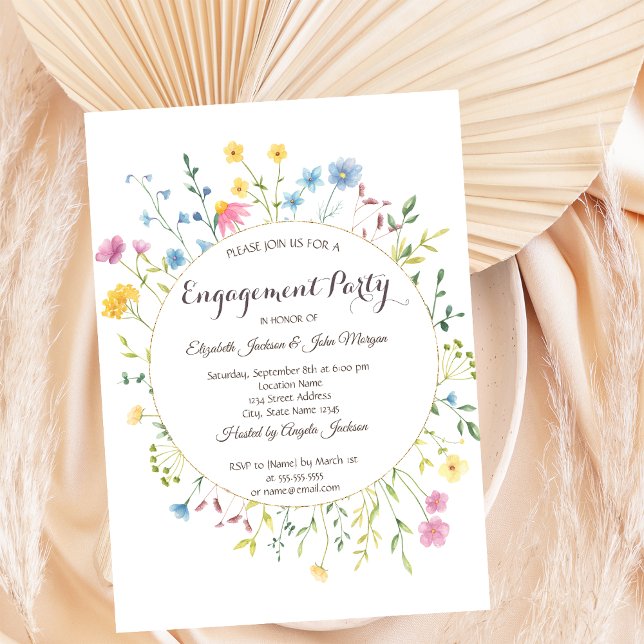 Convite Moldura de Prados de Flores Selvagem (Criador carregado)