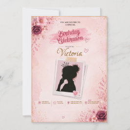 Convite Moldura de retrato de silhueta de princesa clipart