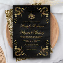 Moldura Dourada Antiga Casamento Islâmico Preto