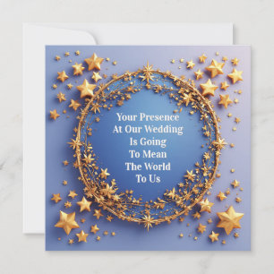 Convite Moldura Dourada de Casamento Ornamentada