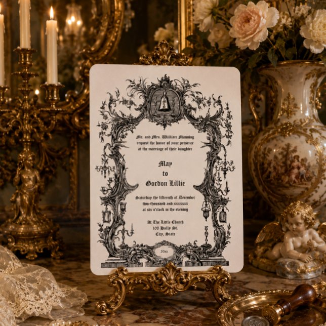 Convite Moldura em estilo barroco rococó ornamentado e sin (Criador carregado)
