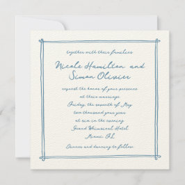 Convite Moldura esboçada Casamento com Desenho de Mão Bran