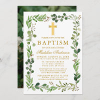 Moldura Eucalyptus Dourada Foto do batismo