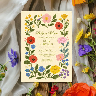 Convite Moldura Floral Bebê em Flor Chá de Bebê