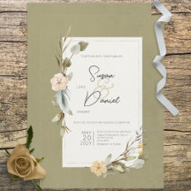 Moldura Floral Boho Seca Casamento Sage