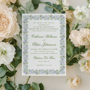 Convite Moldura Floral da Casa de Lavanda Casamento