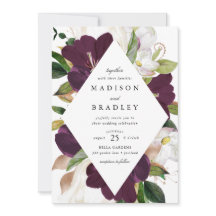 Moldura Floral de Ameixa Escura | Casamento