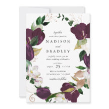 Moldura Floral de Ameixa Escura | Casamento