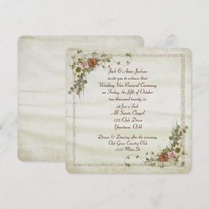 Convite Moldura floral de hera de outono para casamento