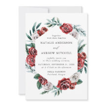 Moldura Floral de Rosas Vermelhas e Brancas aquare