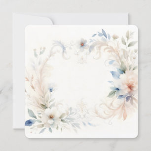 Convite Moldura Floral Elegante Fundo Pastel Suave