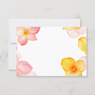 Convite Moldura Floral Esquina Flores Rosa e Amarela PNG