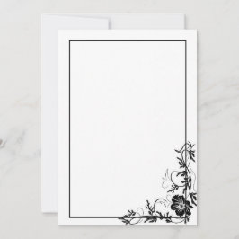 Convite Moldura floral preta simples