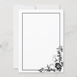 Convite Moldura floral preta simples