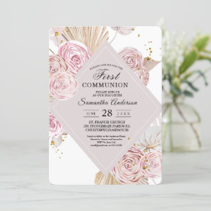 Convite Moldura Floral Rosa e Púrpura de Watercolor Elega