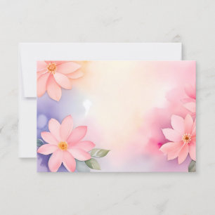 Convite Moldura Floral Rosa Suave Borda Aquarela
