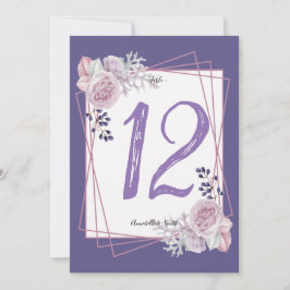 Convite Moldura Geométrica Moderna número da mesa Floral L