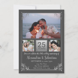 Convite Moldura Personalizada para Bodas de 25 Anos de Cas