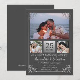 Convite Moldura Personalizada para Bodas de 25 Anos de Cas