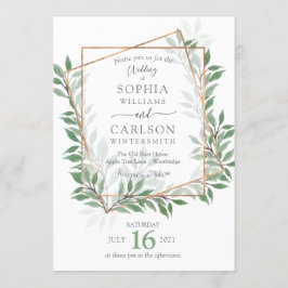 Convite Moldura russa de Summer Greenery,