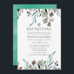 Convite Molereca russa Cinza de inverno Bat Mitzvah<br><div class="desc">A aquarela deixa o convite do morcego de inverno,  projetado para ser rápida e facilmente personalizado para seu dia especial.</div>
