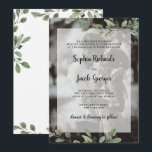 Convite Molereca Simples | Casamento de Foto<br><div class="desc">Estes adoráveis convites para casamento de fotos apresentam folhas de oliveira verde,  simples e aquarela,  e tipografia de roteiro,  em uma camada que mostra sua própria foto pessoal. Uma aparência nova e elegante que é perfeita para um casamento rústico,  minimalista ou botânico elegante no exterior.</div>